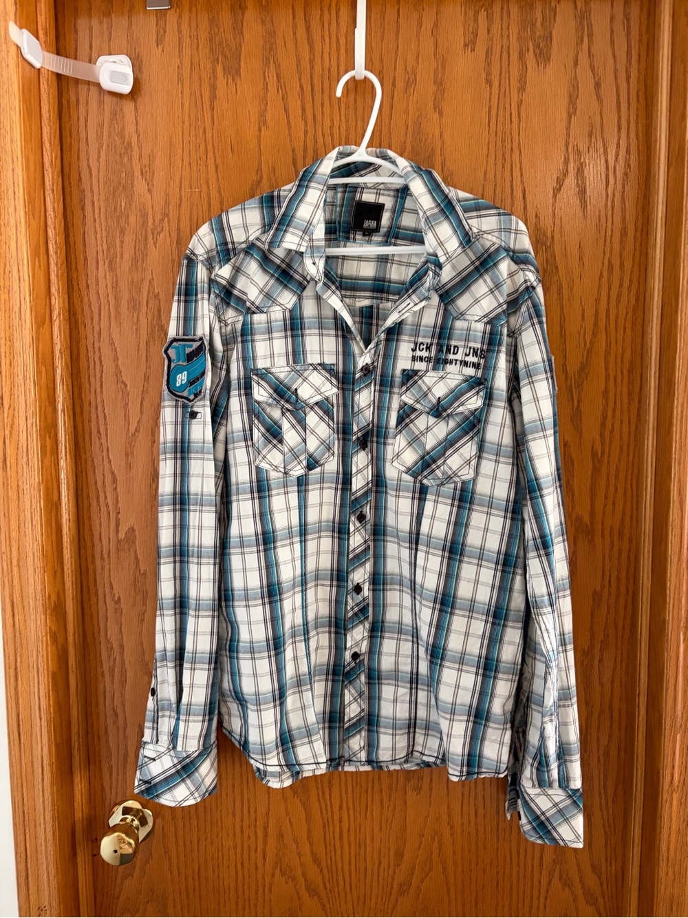 Jack & Jones Men’s Plaid Button-Up Shirt